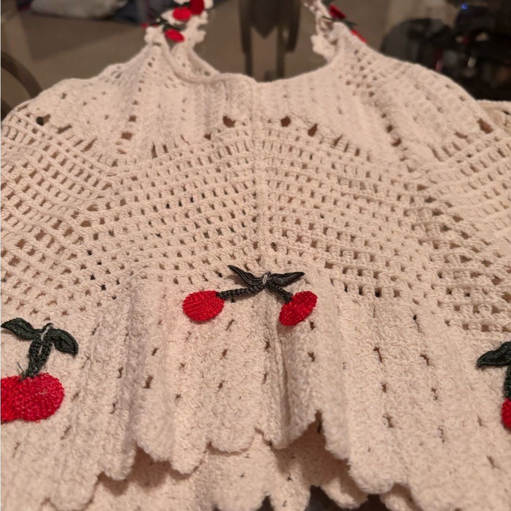 Rebellion Cream Crochet Halter Top
